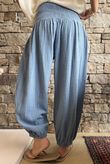 Annie Cushion Cotton Cuff Barrel Pant Denim